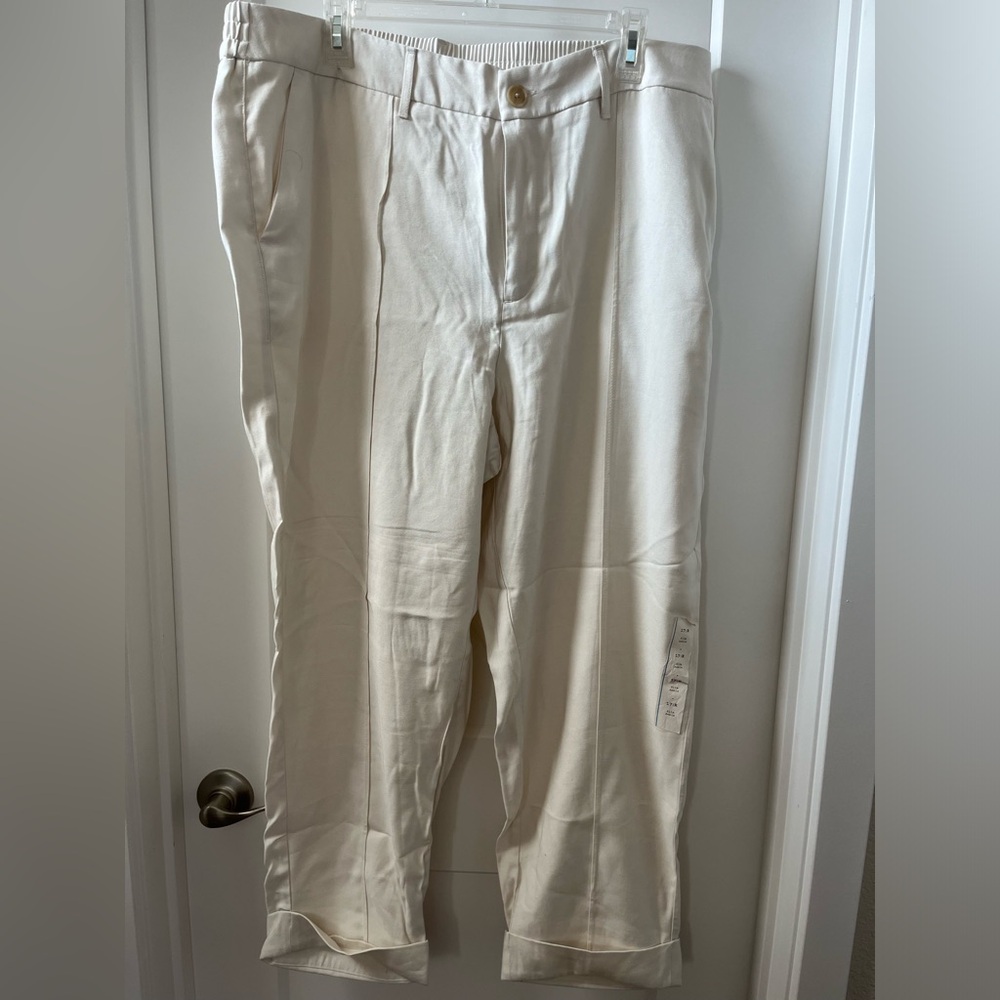 NWT A New Day Women’s Plus Sz 17R Slim Ankle Cream Color Trouser P…
